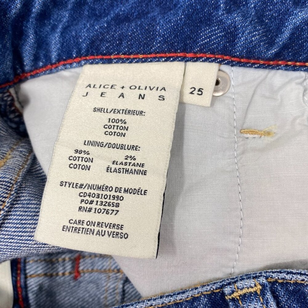 Alice + Olivia Donella High Low Blue Denim Skirt 25 - Picture 11 of 14